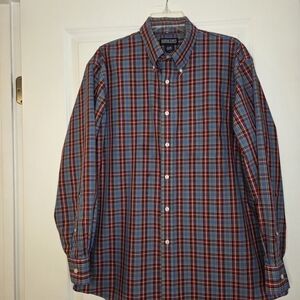 Lands End Men's Blue Plaid Shirt  Preloved
